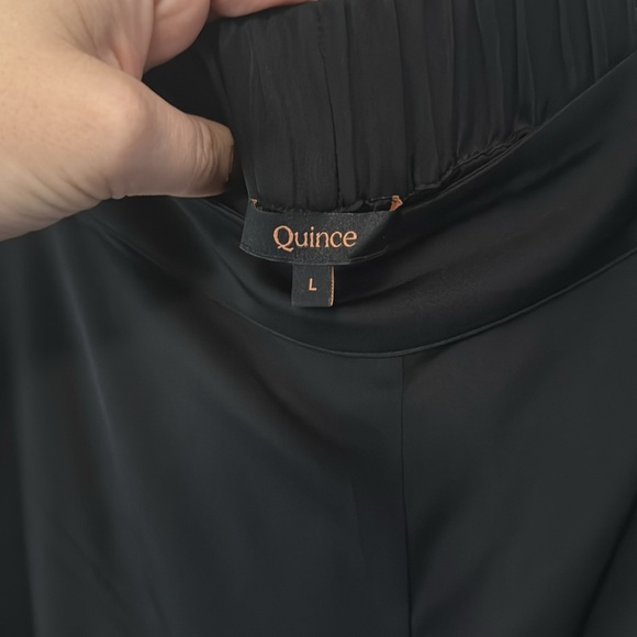 Quince Black Washable Stretch Silk Palazzo Pants - Picture 6 of 7